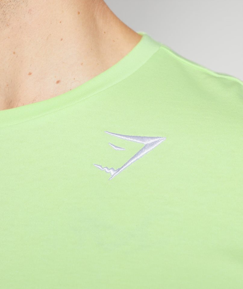 Men's Gymshark Crest T-Shirts Green | CA 06735N